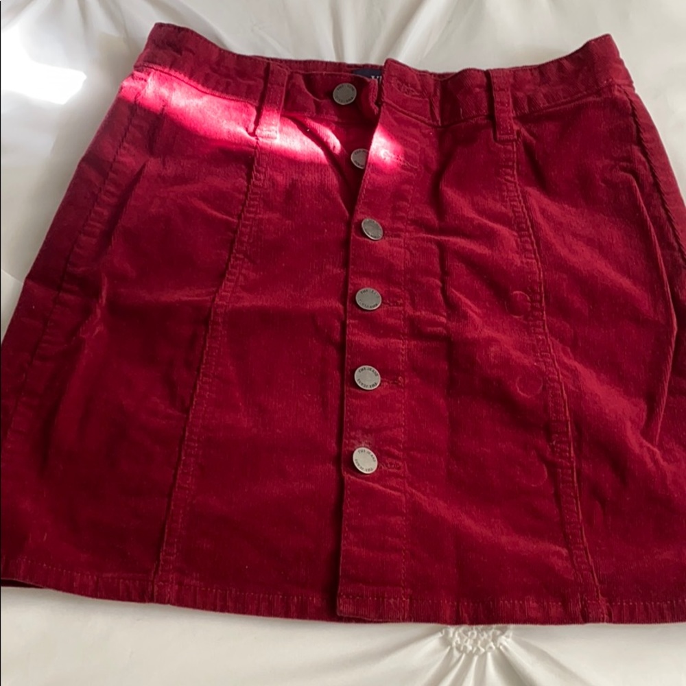 Red Button Down Skirt